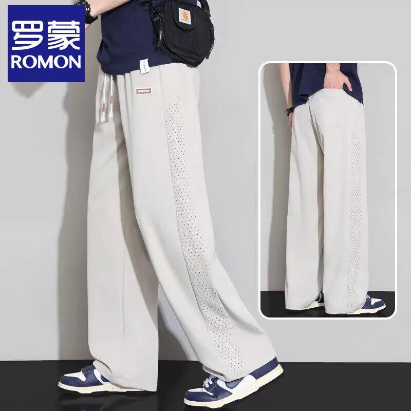 Men s Ice Silk Mesh Quick Dry Casual Pants 4XL
