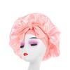 Leopard Print Wide Brim Sleep Cap with Bowknot - Faux Silk Hair Care Turban