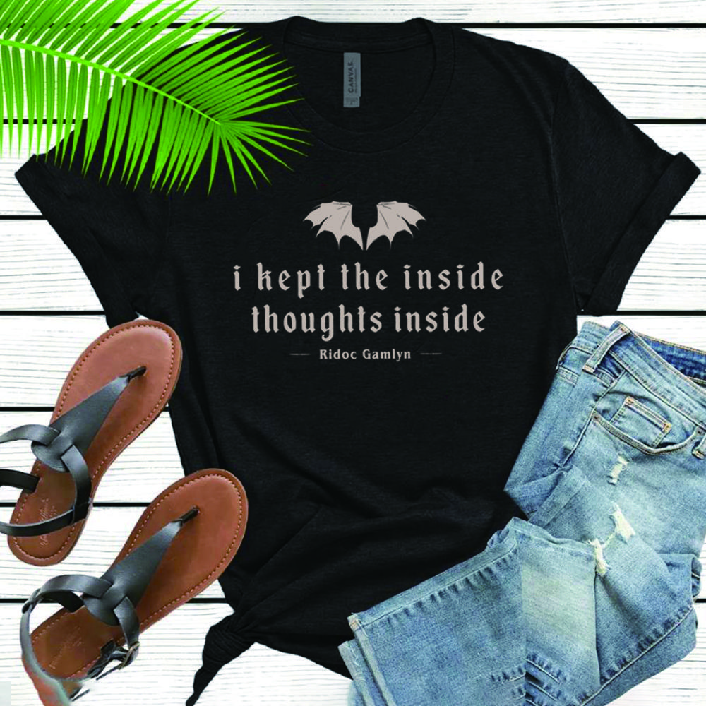 I Kept The Inside Thoughts Inside Tshirt Quest Squad Shirt Fourth Wing Tshirt Book Lover Tee Unisex Bookish Short Sleeves Tops