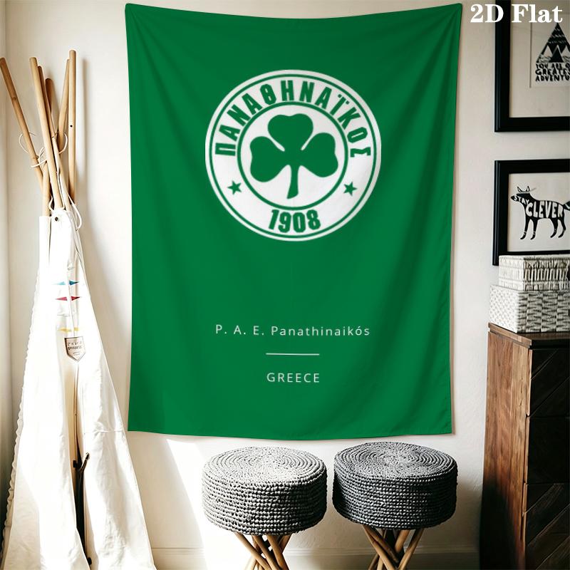 Panathinaikos Football Wall Tapestry Aesthetic Wall Hanging Printed Fabric Blanket Decorative Tapestries for Bedroom Living Room Home Decor