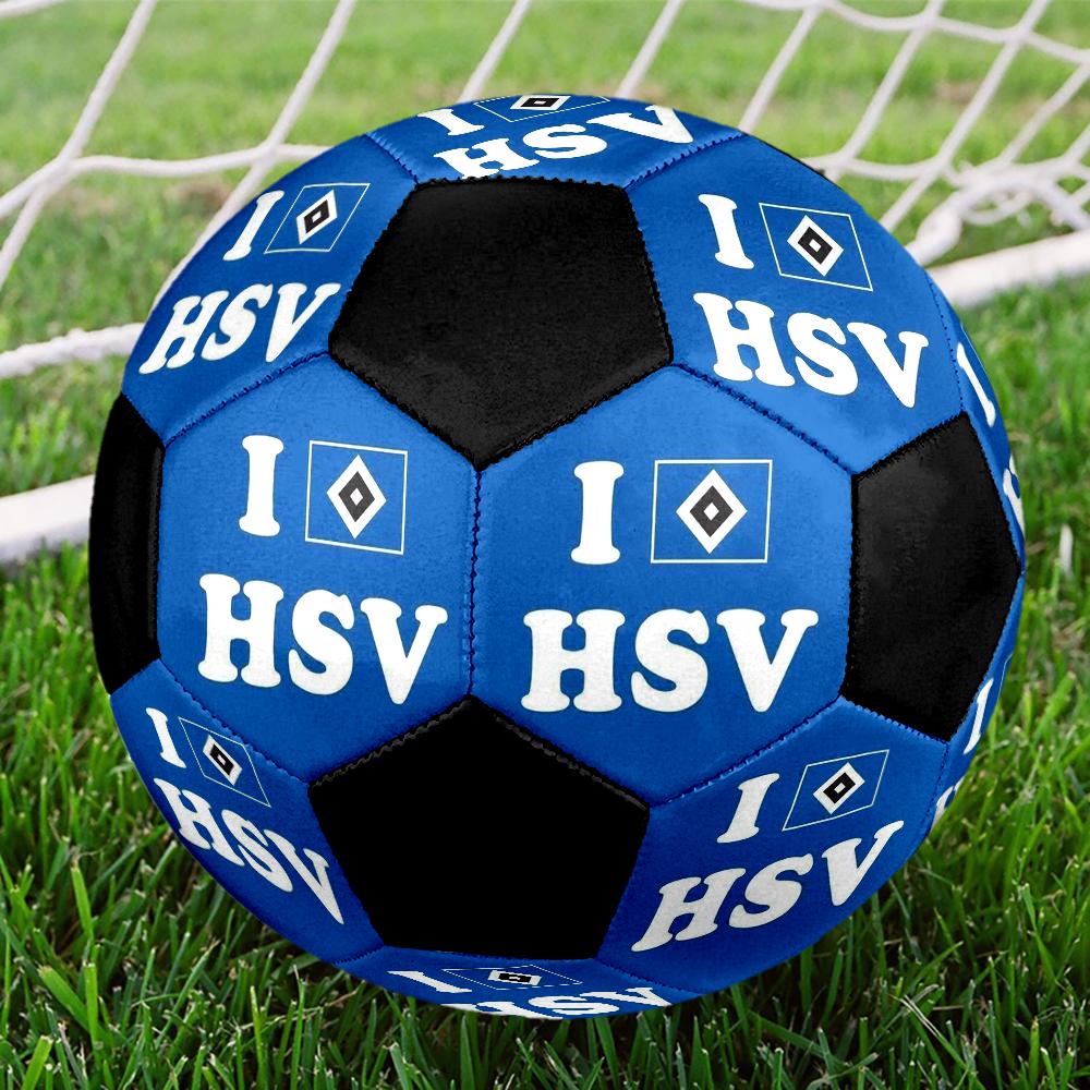 Hamburger Sportverein 2 Indoor Soccer Ball Colorful Machine Stitched PVC Size 5 Team Training Competition Ready Durable High-Bounce Cool Sports Gift