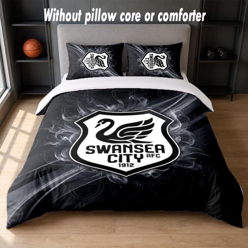 Set Biancheria da Letto Swansea City Design 1 Copripiumino + 2 Federe Morbido Traspirante Biancheria da Letto per la Casa