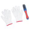 Stainless Steel Brush Comfortable Silicone Handle Portable Wire Brush Set with Gloves for Wheels