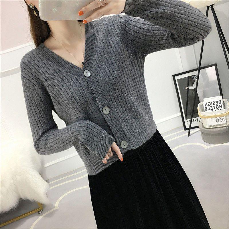 Korean Style 2025 Knit Cardigan: Versatile Long Sleeve Sweater for Spring & Autumn