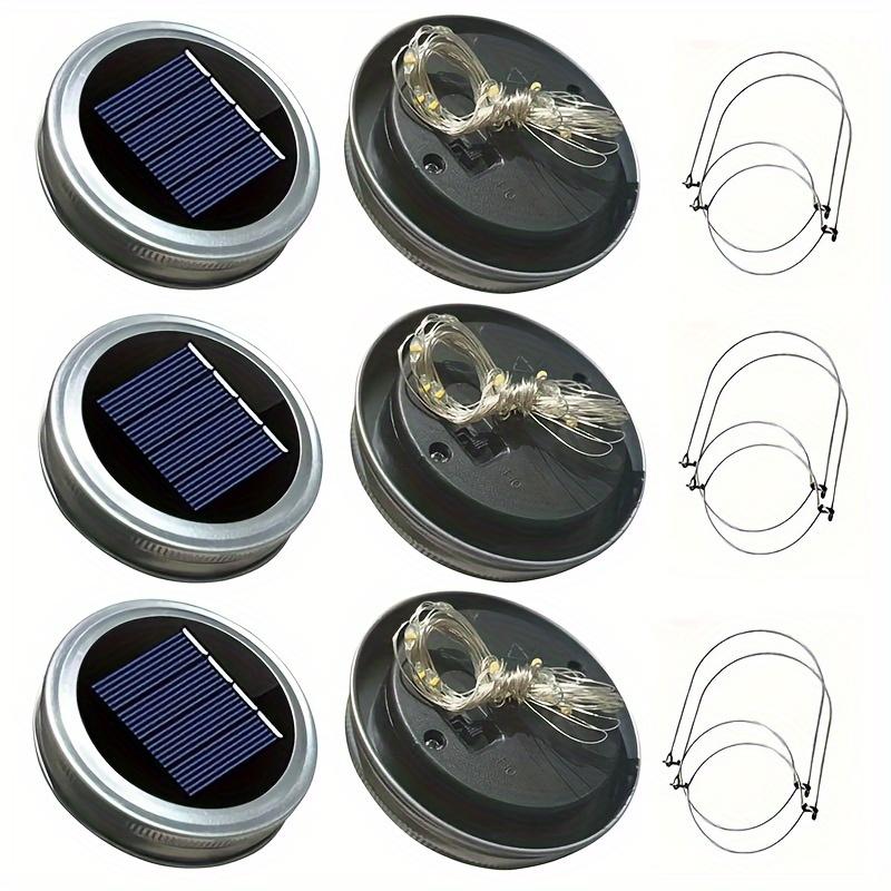 

Solar-Powered LED Fairy Light 6pack Mason Jar Lid String Light Indoor Outdoor Garden Waterproof Lamp for Patio Wedding Lantern warm light