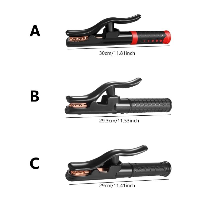 Heavy Duty Copper Welding Electrode Holder Clip Rhombus Jaw Design Welding Tool Pliers Insulated Heat Resistant Grip