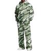 Men's Layer 2 Piece Hoodie and Cargo Pants Set with Elastic Waistband for Casual Wear