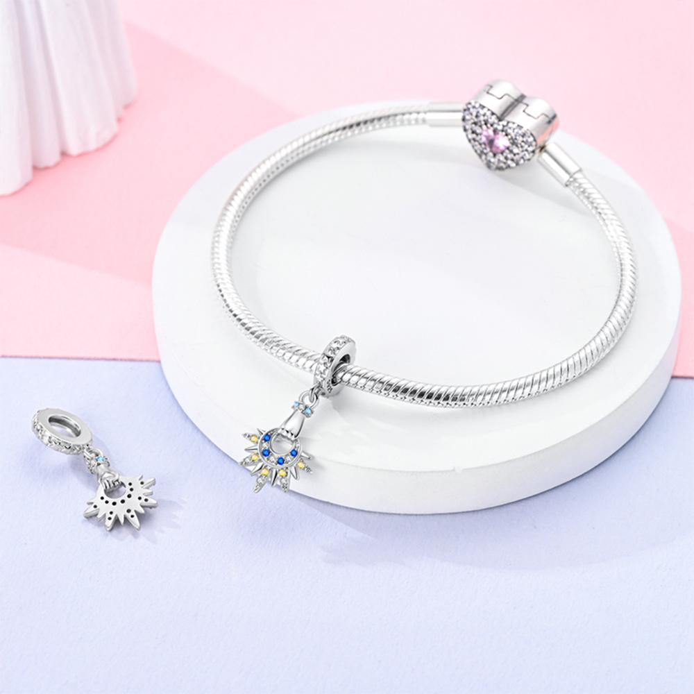 Charm Bead Charms copper Plated Creative Sun, Moon With Star Shape Palm Pendants Compatible With Authentic Ideal For Women Jewellery Do It Yourself Ma