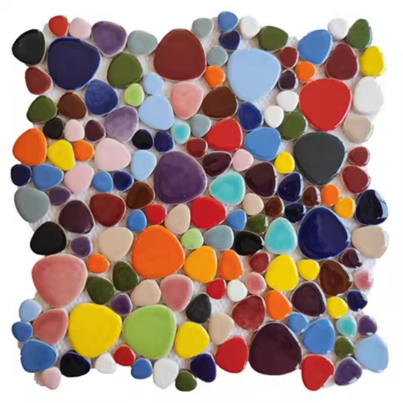 1 Stück 30x30cm Keramik Kiesel Mosaik Fliesen Spa Pools Fischteiche Badezimmer Anti-Rutsch Verschleißfest Boden Wand Dekor Fliesenblatt