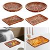 Braided Fruit Hand Woven Serving Tray Organizer Imitation Rattan Basket for Kitchen