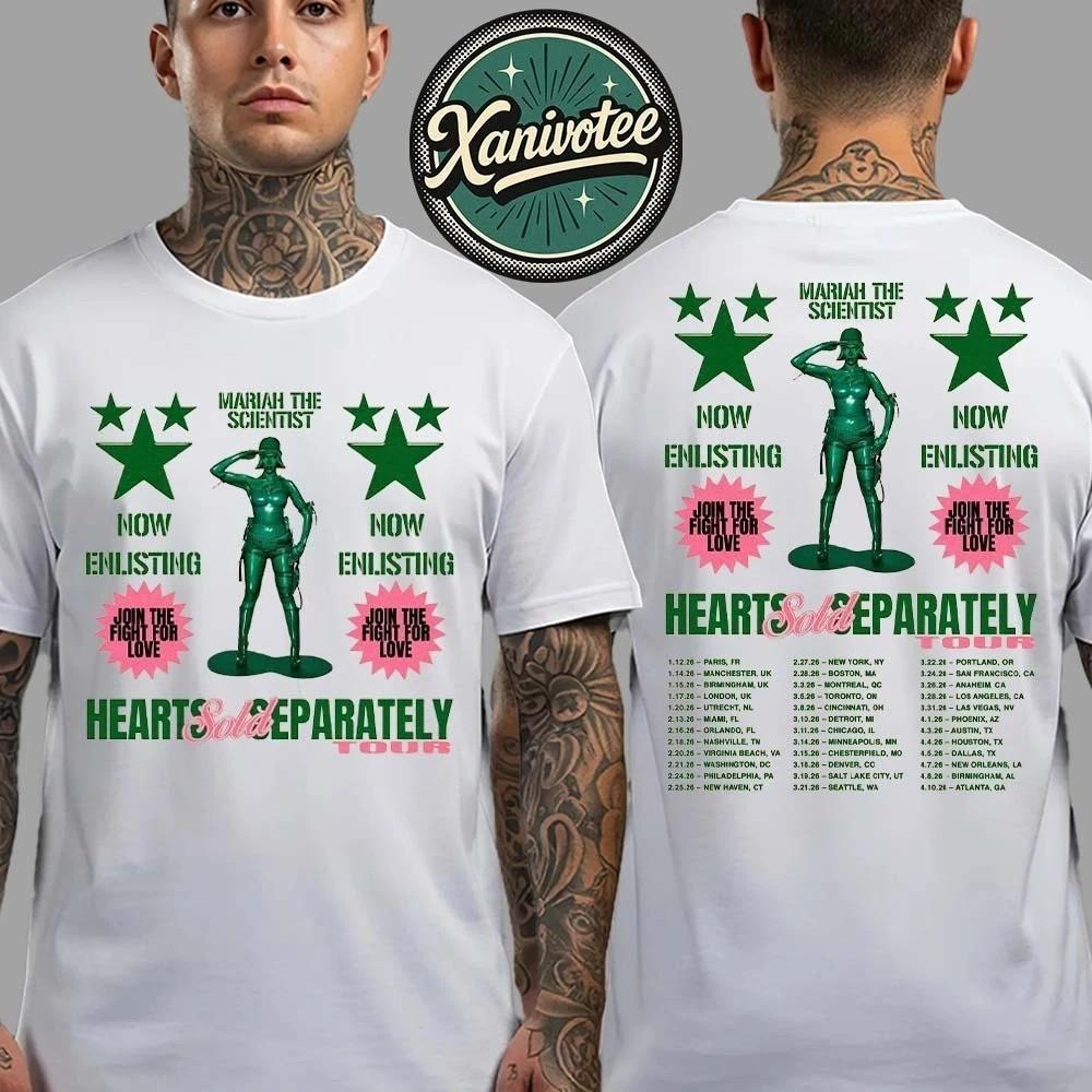 Mariah The Scientist Hearts Sold Separately Tour 2026 Dates List Kicks TShirt Unisex T-Shirt XL