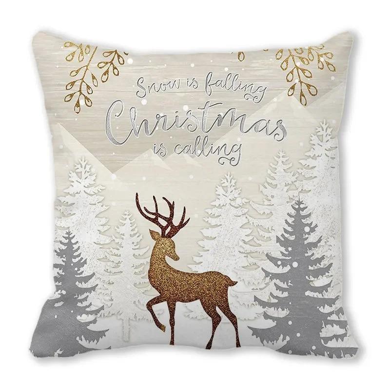 Christmas Themed Pillowcases Car Accessories Office Santa Claus Living Room Sofa Home Pillowcases