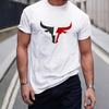 Fashion Cow Head Print Short-sleeved T-shirt New Men's Round Neck Fitness Sports Short-sleeved Tops Summer Simple Men's Clothing