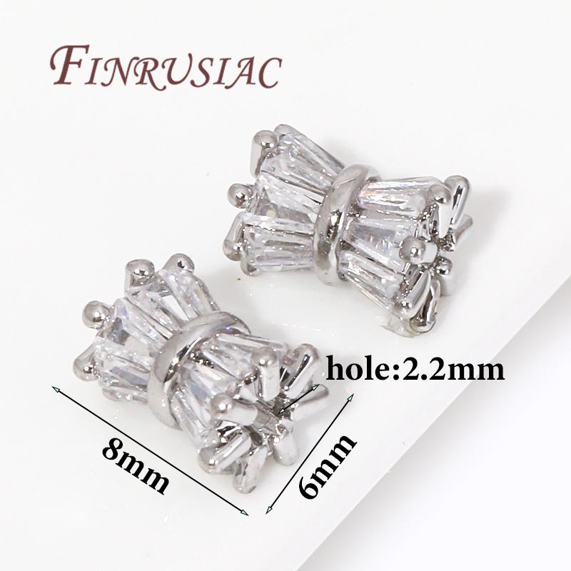 Crystal Beads Rhinestones Flowers Shape Spacer Beads 18K Gold Plated Beads Separators DIY Beading Jewelry Making Supplies 2 PCS