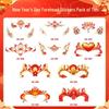 New Year Glitter Tattoo Stickers for Kids: Non-toxic, Easy to Clean, High-End, Cute Forehead Designs.