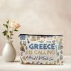 Storage Bag, Greek Style Pattern Printed, with Smooth Zipper Toiletry Bag, Wear-Resistant Splash-Proof Makeup Bag, for Outdoor Travel Use