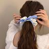 Hair Rope Fluffy Hair Volume Booster Widened Pleated Design Satin Bow Ribbon Hair Tie Pastoral Style Hair Accessory