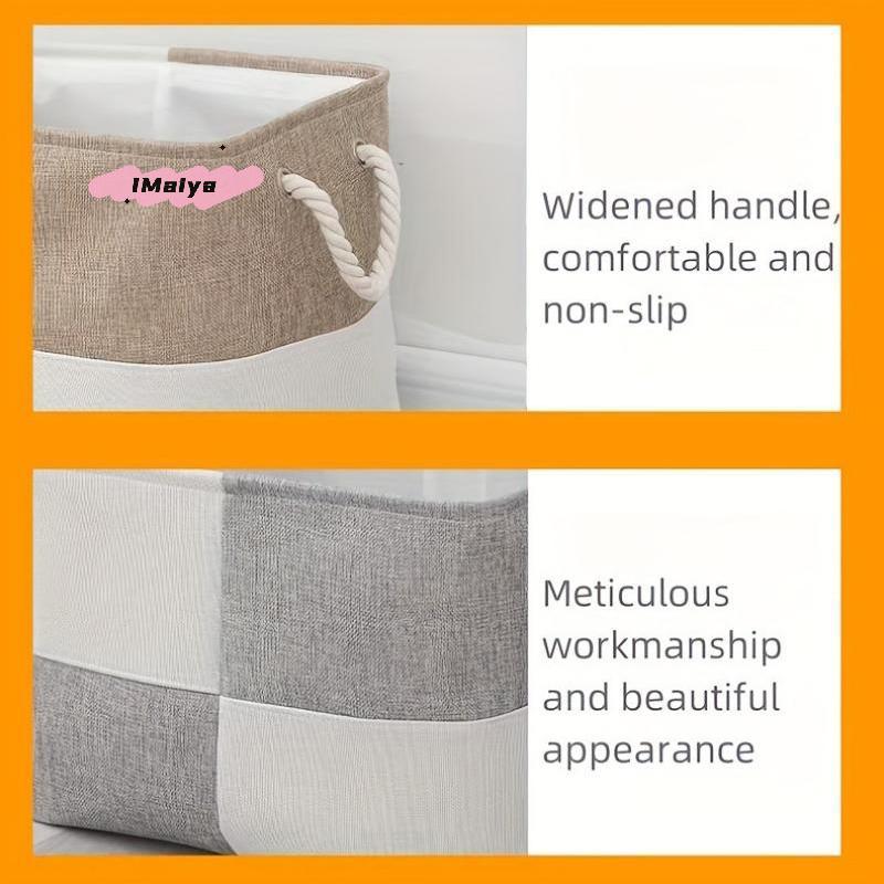 M-40x30x30CM Sundries Sorting Basket Linen Folding Storage Box Home Supplies Organizer for Socks Underwear Baby Toys