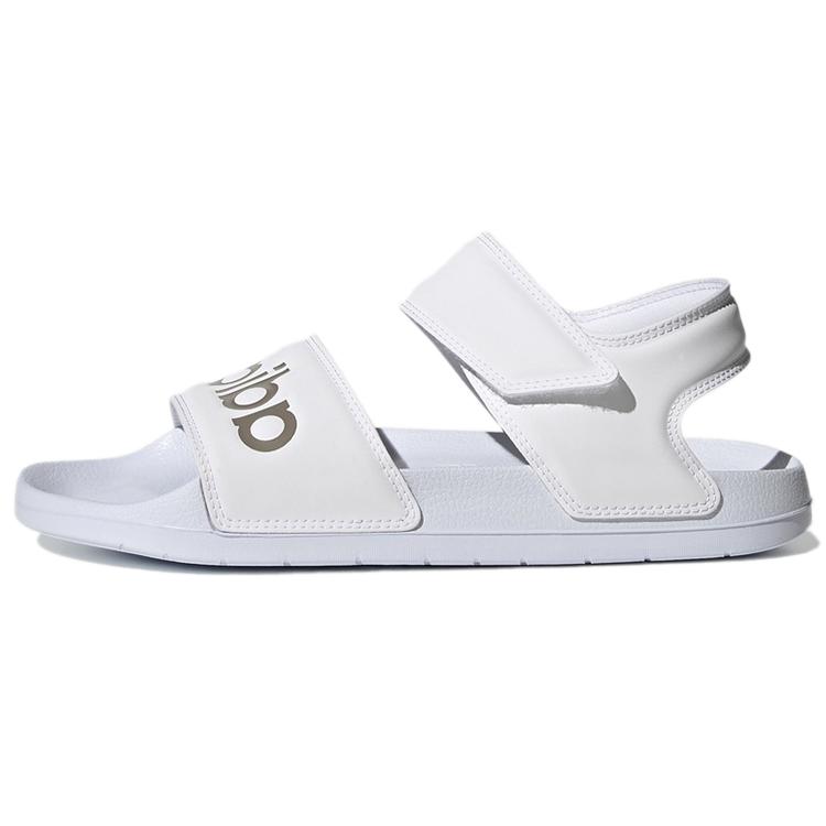 Adidas Adilette Sandal  White Champagne Metallic  Women s 38