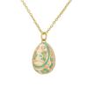 Floral Colorful Enamel Pendant Zircon Necklace Pendant Fashion Easter Egg Pendant  Women