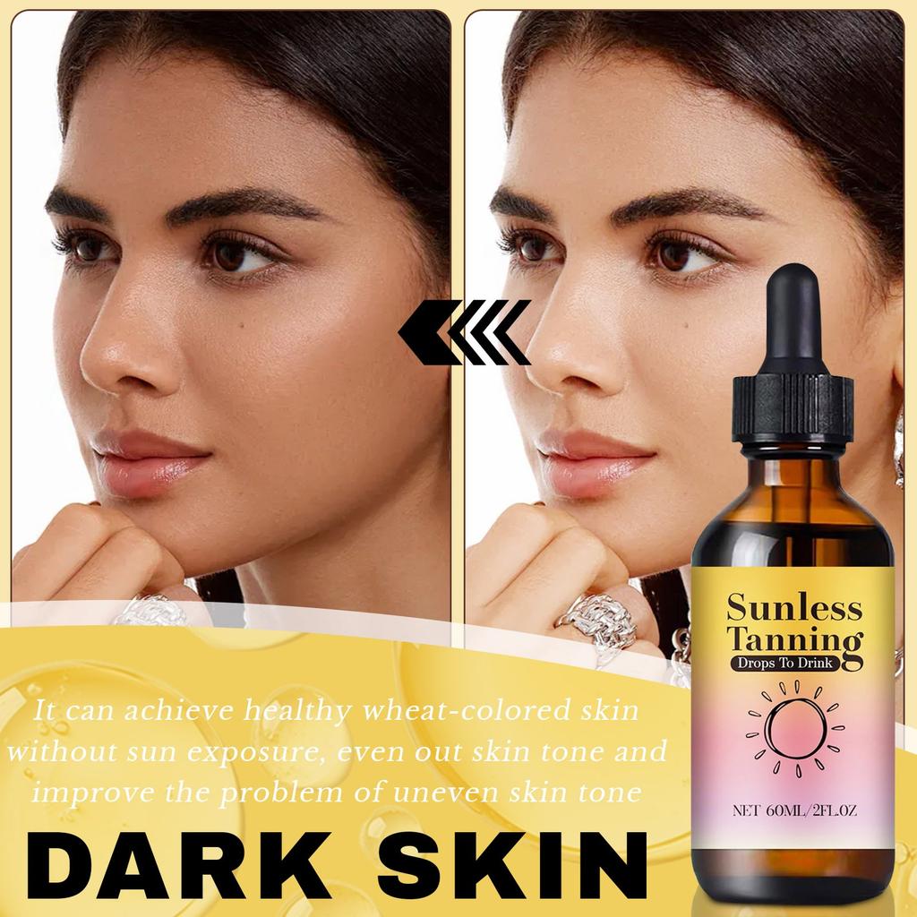 Body Tanning Cream Tanning Sunbath Sunless Skin Color Tanning Drops 60ML