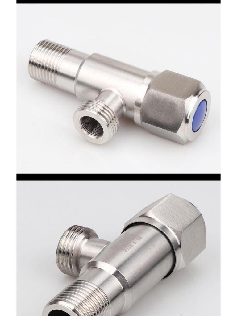 304 Stainless Steel Angle Valve for Cold/Hot Water, Universal 4-Point Household Stop Valve for Water Heaters and Toilets