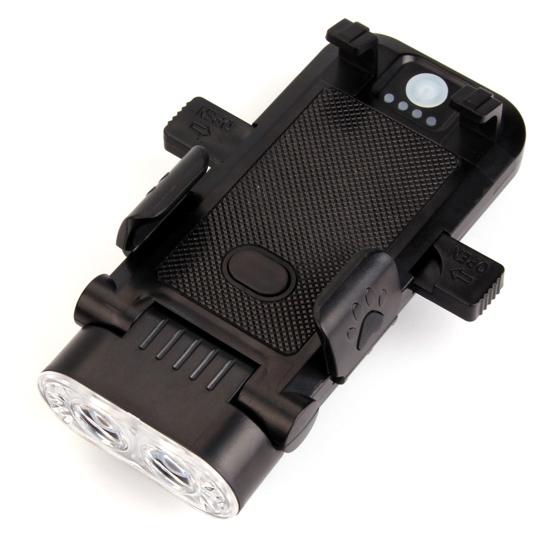 

Держатель для телефона с велосипедной фарой и звуковым сигналом высокого децибела Перезаряжаемая супер яркая легкая регулируемая светодиодная лампа для ночной езды по дороге для горного велосипеда чёрный