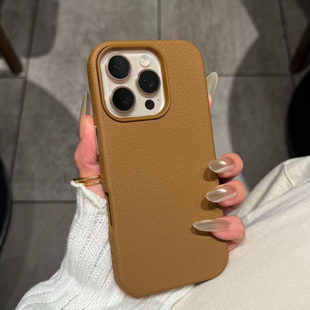 Luxury Candy Color Leather Matte Phone Case For iPhone 11 12 13 14 15 16 17 Pro Max Plus Air Shockproof Bumper Back Cases Cover