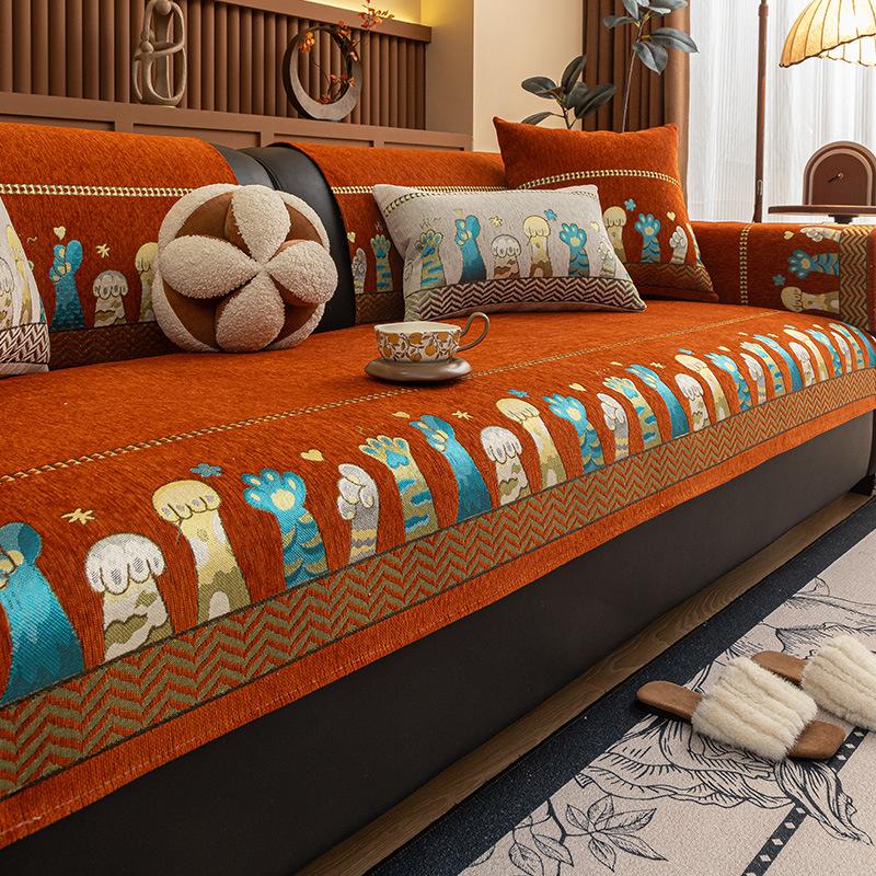 New Sofa Cushion Non-Slip Premium Seat Cushion French Cartoon Universal In All Seasons Simple Modern Sofa Cover Towel