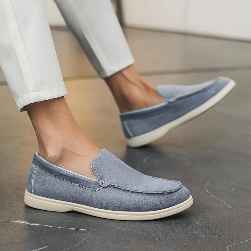 Fashion Classic Brand Men's Loafers High-quality Leather Suede Leather Shoes Daily Business Commuting Men's Flat Casual Shoes Anti Slip