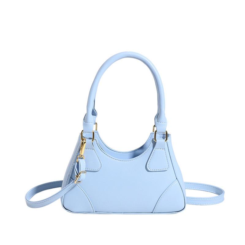 Fashionable Chic Crescent Handbag For Women Stylish Streetwear Design Available In Blue Pink And Green