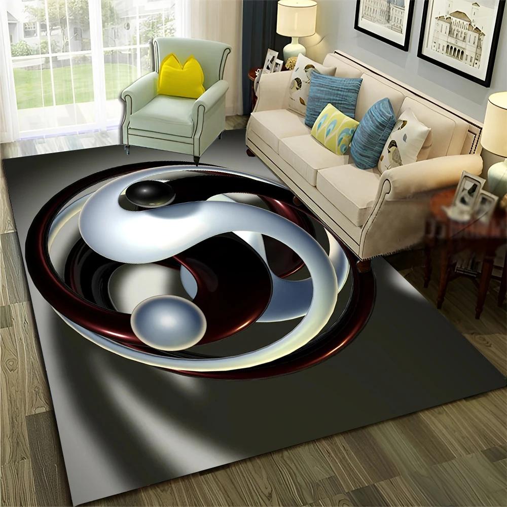 

Китайський 3D Tai Chi Bagua Yin Yang Килимок для дому Вітальня Спальня Диван Придверний килимок Декор, Дитячий килимок Нековзкий килимок 40x60cm(15x23in)