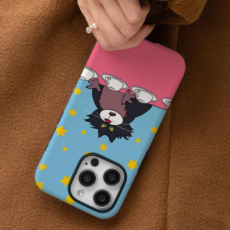 Applicable to iphone11promax mobile phone case Apple 11 cartoon cat simple 11plus film two-in-one
