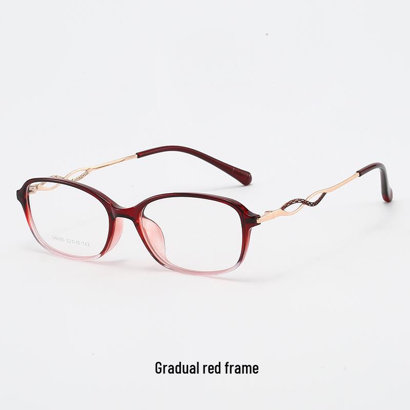 

Intelligent Gentle Lady TR Glasses Frame - Ultra-Light, Natural Look with Hollow Temple Design and Prescription Lenses