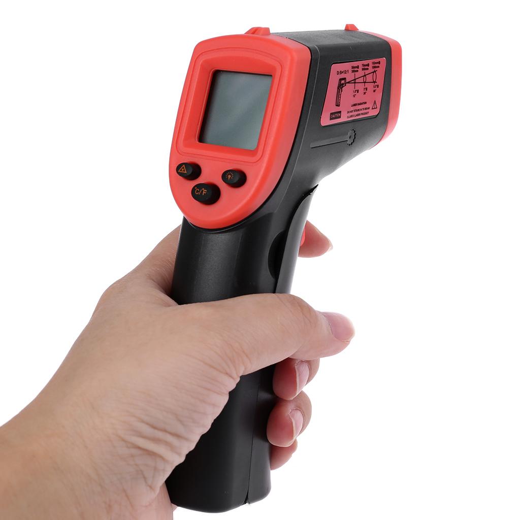 HW600 Non-Contact Industrial Infrared Thermometer Useful IR High Temperature Gun -50~600℃/ -58~1122℉ LCD Laser-Pointer