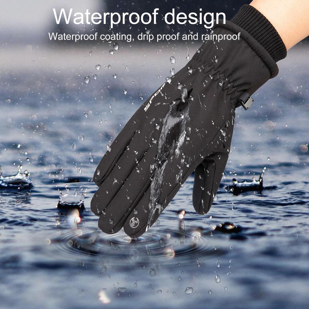 Winter Ski Gloves Waterproof Windproof Thermal Insulated Gloves with Adjustable Wrist Strap and Touchscreen Compatible Design for Outdoor Sports