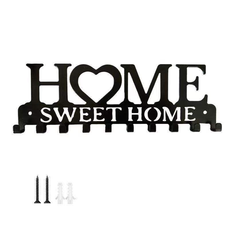 1 STÜCK HOME Alphabet Aufbewahrungsleiste Haken Küchenhaken Heim Schlüsselaufbewahrung Aufhänger Schmiedeeisen Metall
