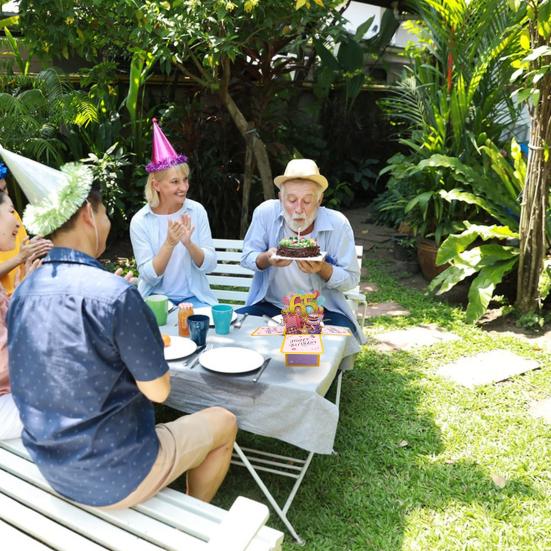 Happy 65th/55th Birthday Greeting Card with Envelope & Writing Card Cute Cake Candle Balloon Pattern Colorful Blessing Cards Creative Folding