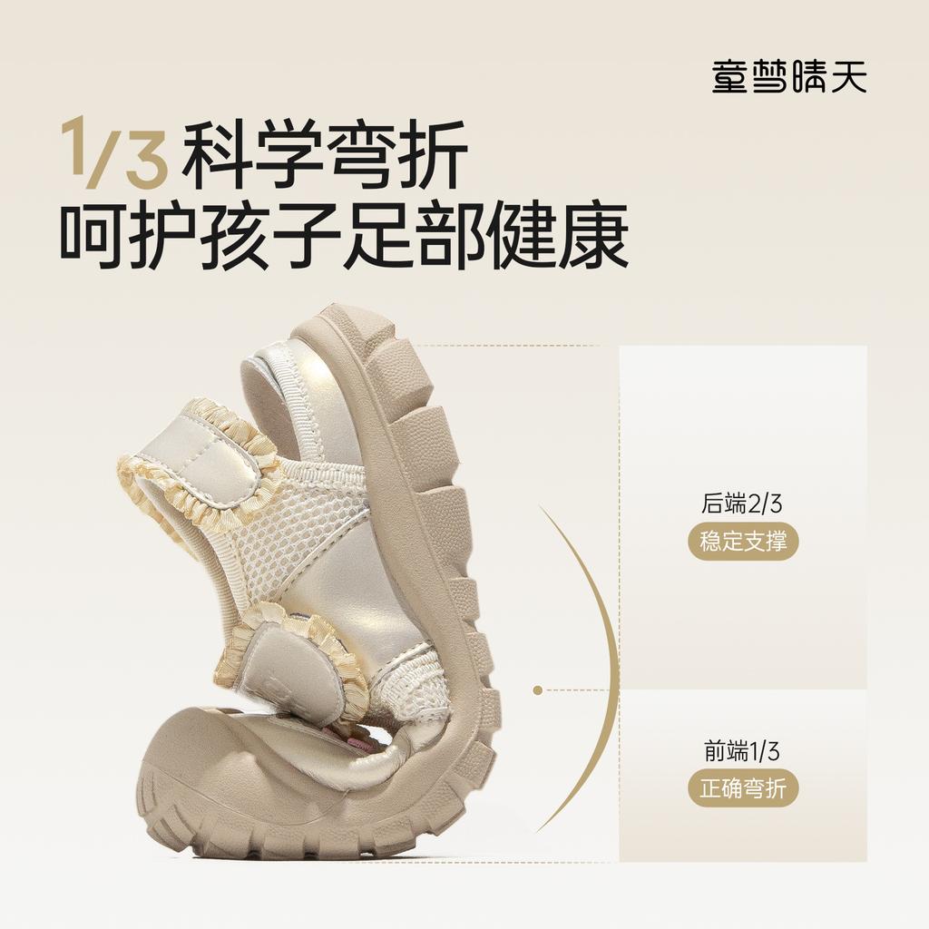 Size 26-33, Girls' Bag Head Sandals Summer 2025 New Children's Princess Style Shoes Soft-soled Summer Small Single Shoes