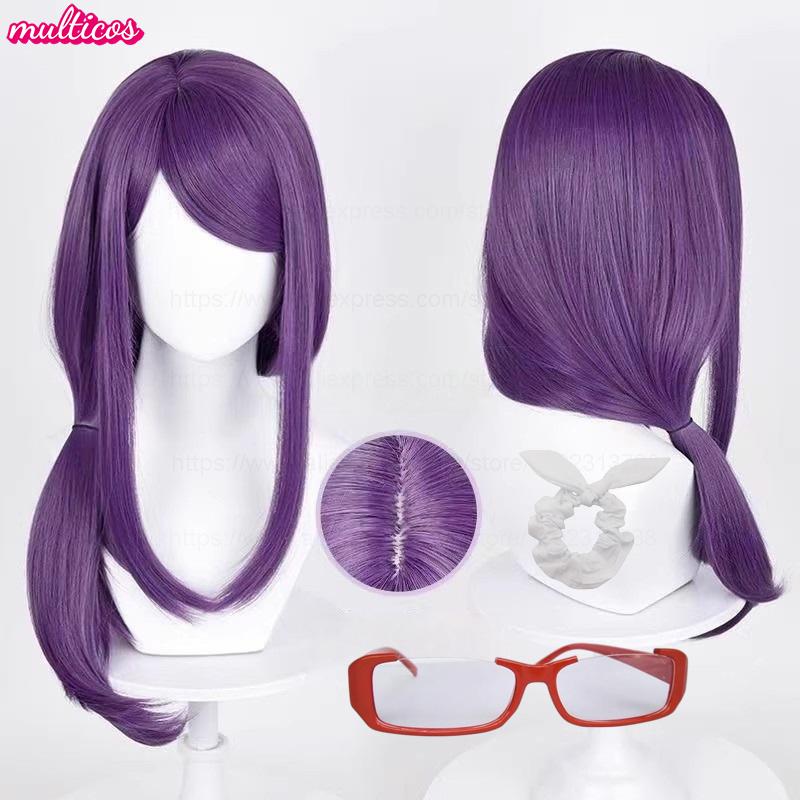 Vysoko kvalitná fialová cosplay parochňa Kamishiro Rize 70 cm, žiaruvzdorné syntetické vlasy, parochne Rize Kamishiro + sieťka na parochňu