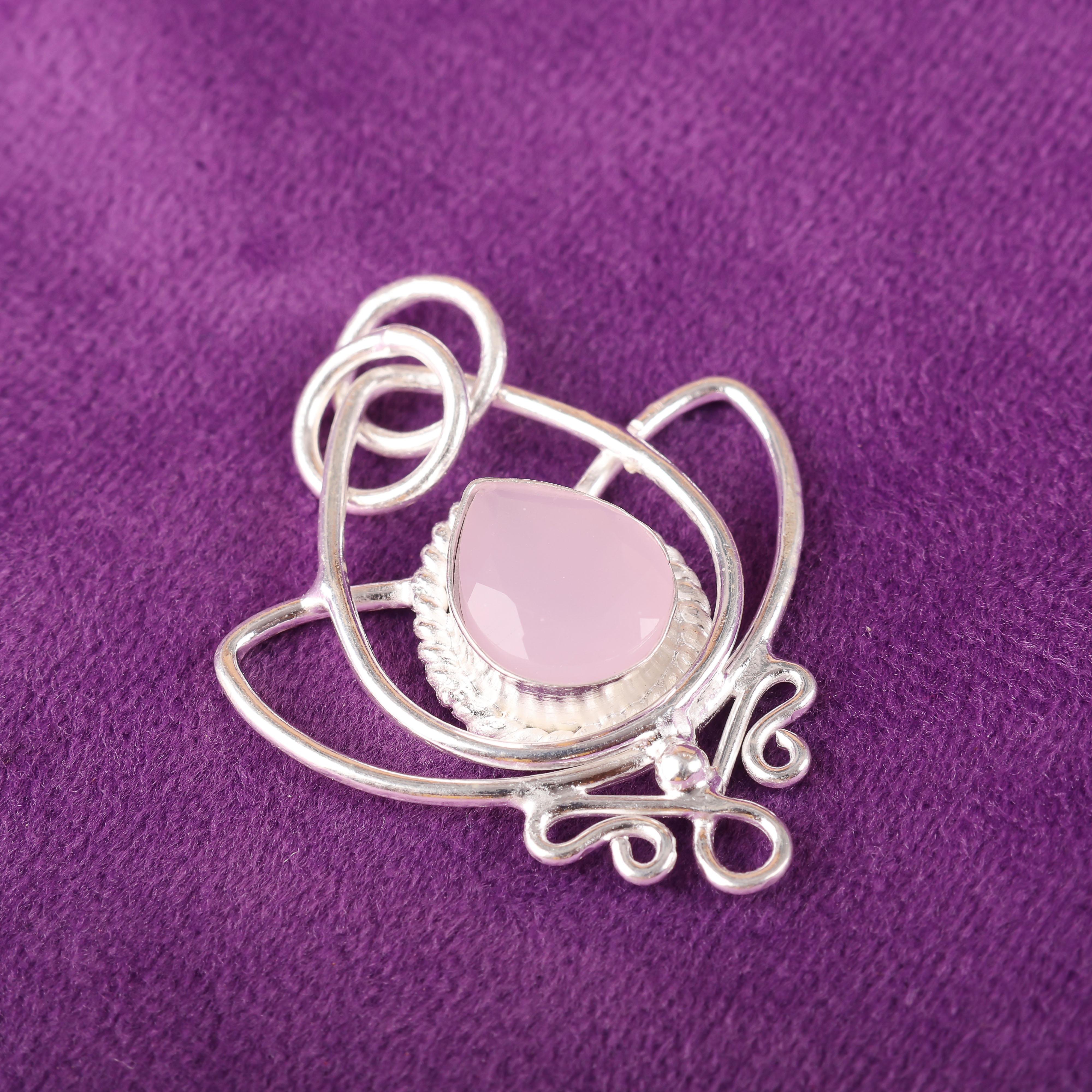 

Ювелирные изделия из драгоценного камня розового халцедона, ювелирные изделия-подвески из стерлингового серебра 925 пробы, восхитительная подвеска ручной работы, подарок для женщин 1.44 inches розовый