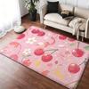 Cute Cherry Floor Mat Cozy Flannel Soft Thick Non-Slip Mat For Living Room Bedroom Kitchen Decor Rugs