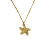 New Summer Starfish Pendant Necklace: 18k Gold Stainless Steel, Retro European American Style.