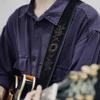 Guitar Strap Tribal Embroidered Premium Suede Leather Black Guitar Adjustable Length to for Acoustic Electric Bass [Amumu] 2.7" 35.4" 50.4" Guitar,
