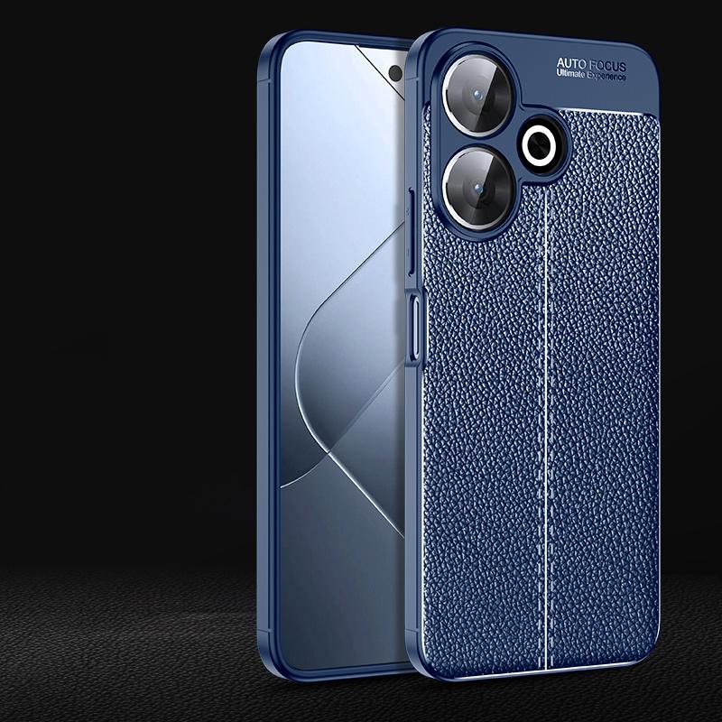 

Для Redmi 13 Чехол Обложка Xiaomi Redmi 13 Capas Броня Бампер для телефона Задняя броня Противоударный ТПУ Мягкая кожа Fundas Redmi 13 Redmi13 For Redmi 13 темно-синий