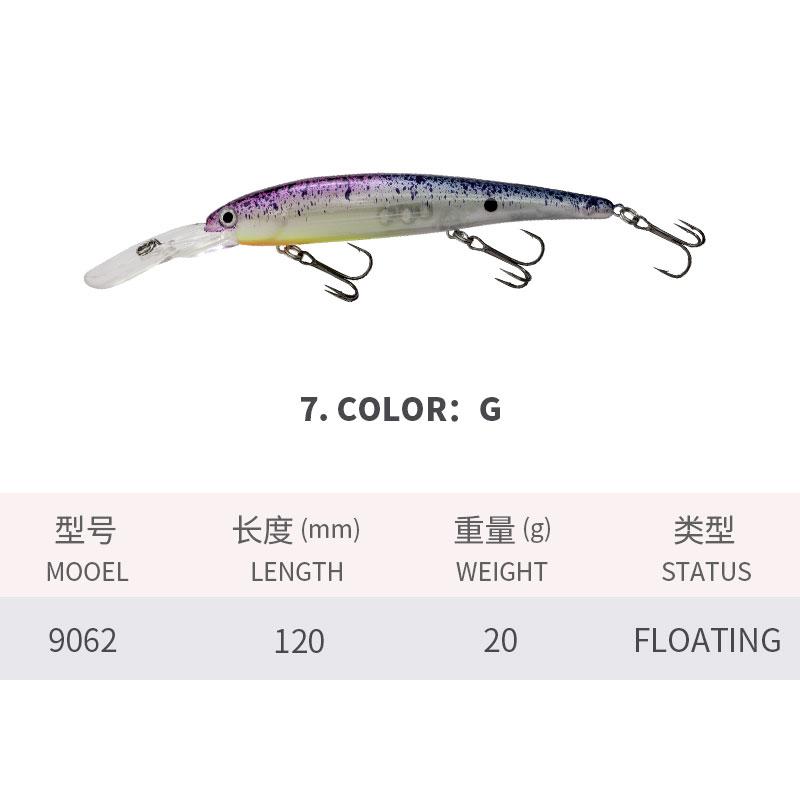 120MM/20G Road Lure Long Tongue Minnow Diving Imitation Fake Bait Freshwater Sea Fishing Warp Bass Fishing Lure Sea Bass Road