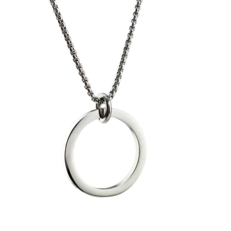 Stainless Steel Creative Circle Ring Pendant Women's Necklace