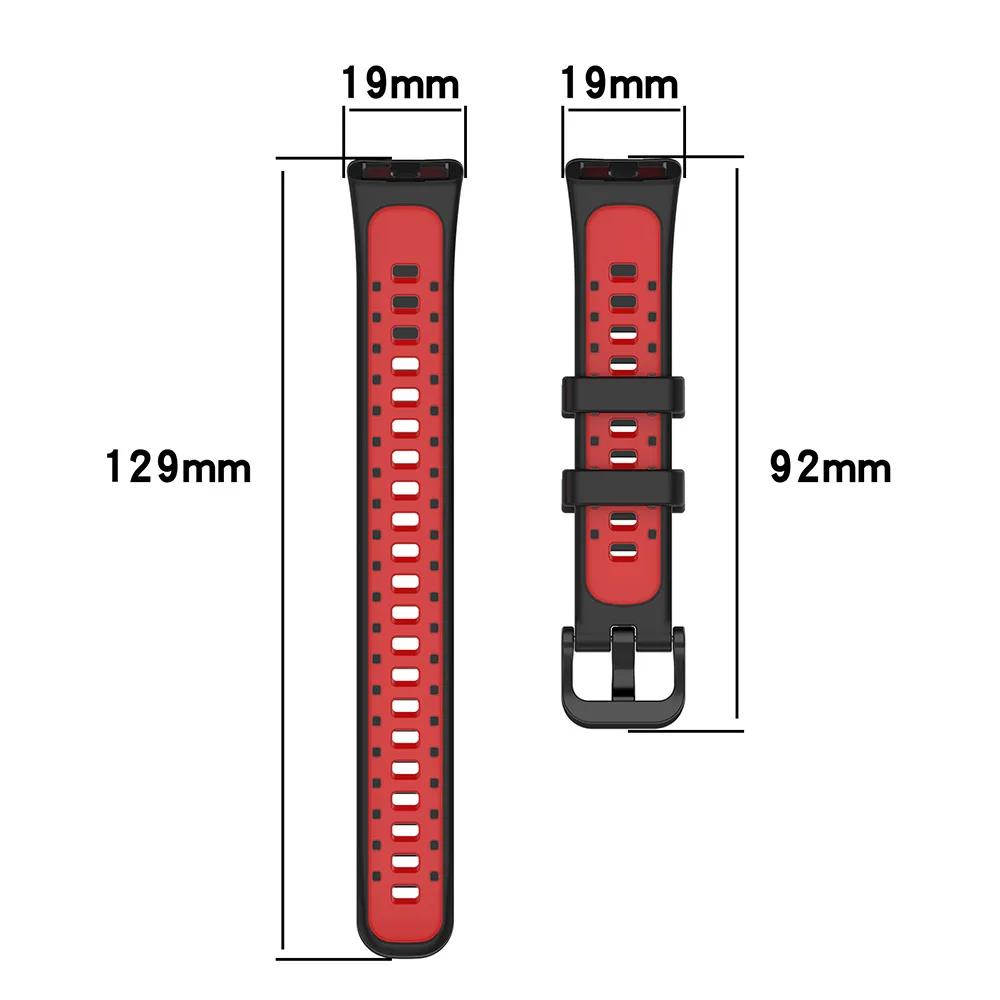 Silicone Wrist Strap For Huawei Band 10 9 8 Two-Color Watchband Bracelet Wristband Accessories