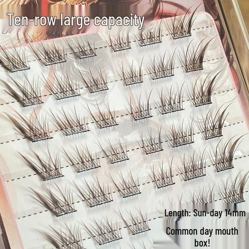 Mengduo Princess Glue-Free Black Tea Brown Su Daji Natural Fox-Eye False Eyelashes