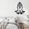 Black Metal Praying Hands Wall Art Religious Christian Faith Decor for Living Room Bedroom